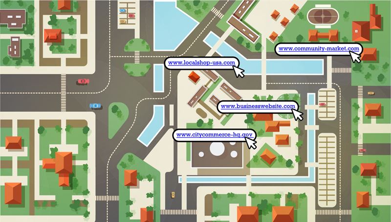 Cartoon map with area links